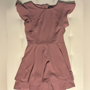 Crystal Doll Mauve Ruffle Sleeve Dress Size Medium